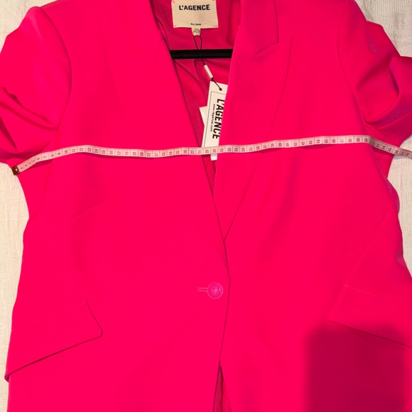 NWT L’AGENCE CHAMBERLAIN PEAK LAPEL BLAZER IN PINK GLO SIZE 12 - Picture 10 of 10